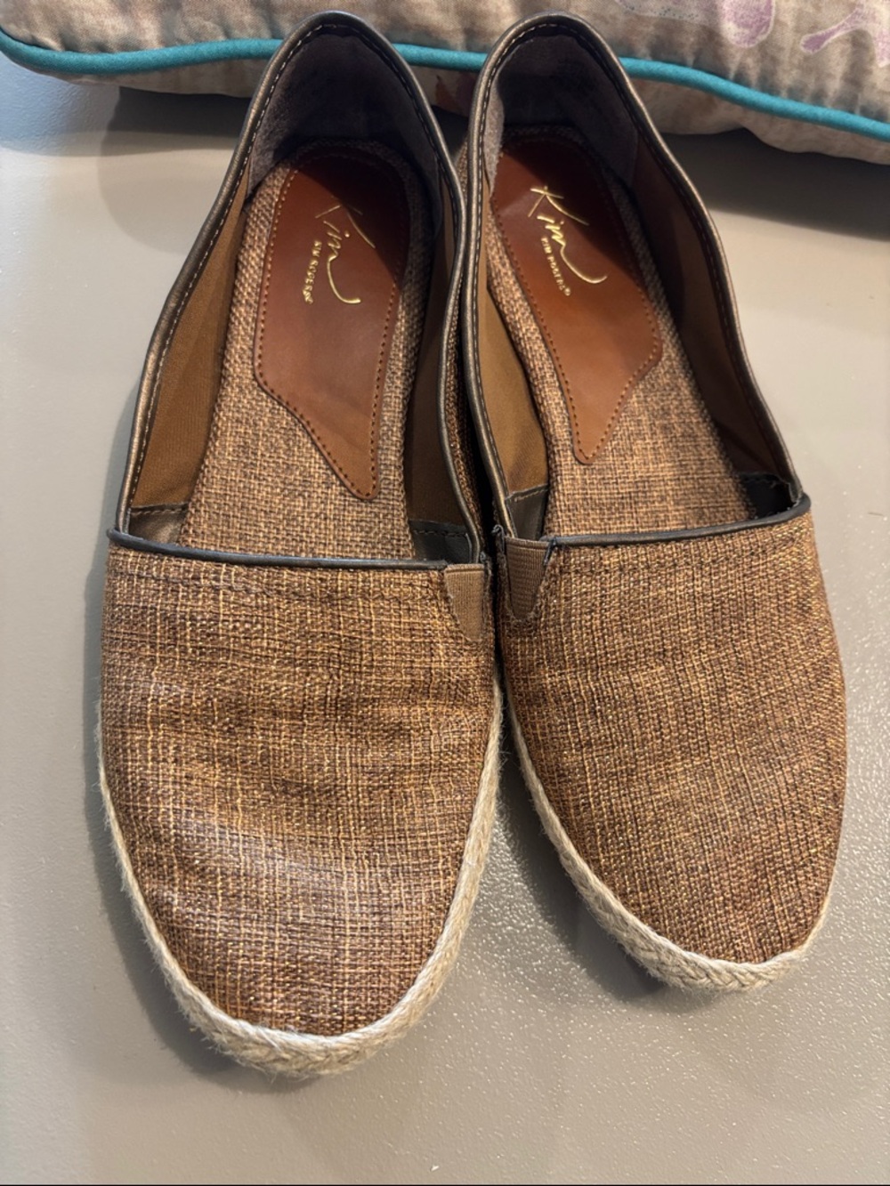 Kim Rogers Brown women Woven Slip-On Loafers size 9m